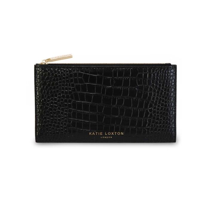 Katie Loxton Celine Faux Croc Fold Out Purse - Black